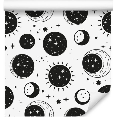 Carta da parati Donne e Astrologia Grafite, Marrone, Grigio e Nero 50x1000 cm (1/5)