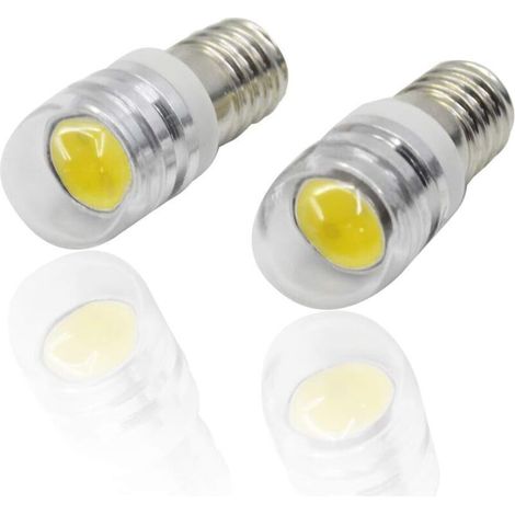 4pcs 12V E10 Base Socket COB LED Bulb 1.5W LED Upgrade Bulb Replacement for Headlights Flashlights Torch Bulbs, 3000K Warm White
