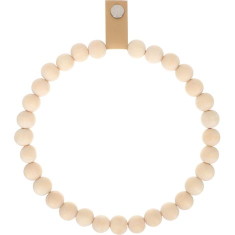 Porte-serviettes mural pour salle de bain, design perles de bois, décoration élégante et pratique, support de rangement pour serviettes de bain (1/5)