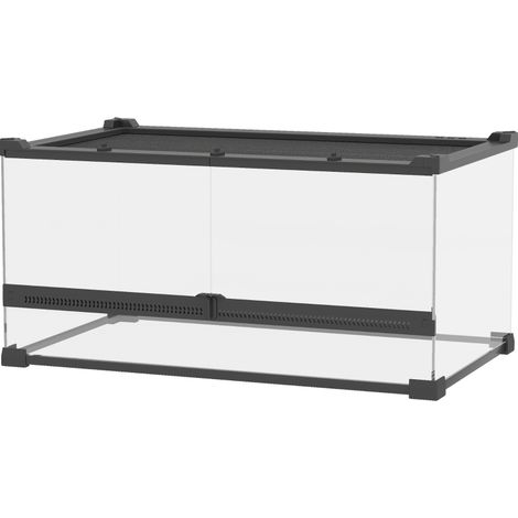 Terrario in vetro per rettili 50 x 30 x 25 cm con base rialzata impermeabile (1/4)
