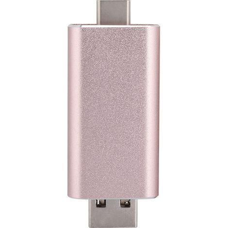Clé USB Lightning USM 4-en-1 64 Go Type C compatible iPhone, iPad et Android (Or rose)