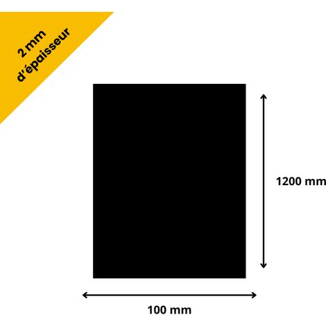 Plaque verre acrylique noir 2 mm - 10 x 120 cm (100 x 1200 mm) - Verre synthétique - Plaque PMMA XT - Plexiglass
