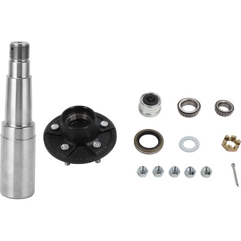 Essieu de remorque 3500 lb avec moyeu libre 5 trous entraxe 4,5 po, fusée ronde 25-35 mm pour bateau ou utilitaire