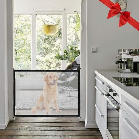 Cancello di sicurezza per cani, Cancello magico per cani, Barriera per animali domestici, Cancello di sicurezza installabile ovunque, Cancello di sicurezza in rete portatile e pieghevole, Installabile (1/5)