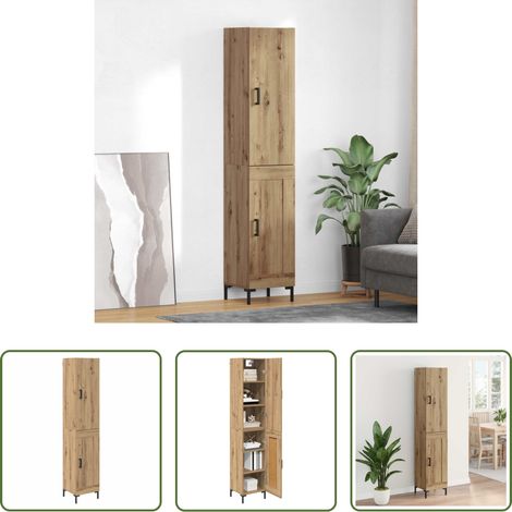 vidaXL Bahut en bois - Haut Armoire Chêne artisanal 69,5 x 34 x 180 cm (1/5)