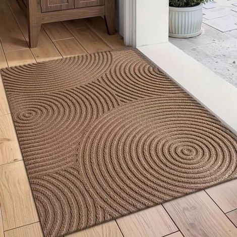 Tapis anti-salissures pour usage intérieur et extérieur - Paillasson lavable pour entrée, couloir, jardin et terrasse (Marron, 45 x 75 cm)