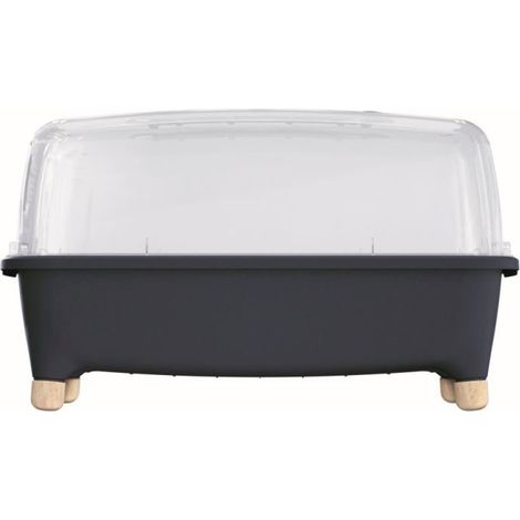 Jardinière basse, avec couvercle en polycarbonate pour protéger vos plantes L Prosperplast Respana Planter Wood Low Set en plastique, couleur : blanc (1/5)