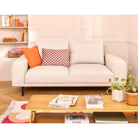 Vicence - canapé droit 2 places en tissu - beige (1/5)