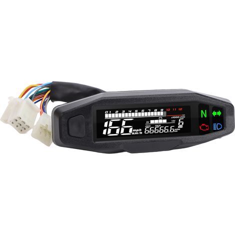 6-Gang-Motorradtacho, 12000 U/min MPH, Mini-LCD-Bildschirm, AV-Universal-Kilometerzähler (1/5)