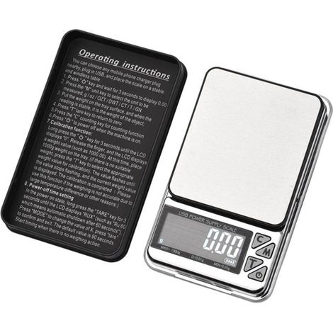 Balance électronique de haute précision, petite balance domestique rechargeable pour l'or et les bijoux, pesage précis au gramme près.