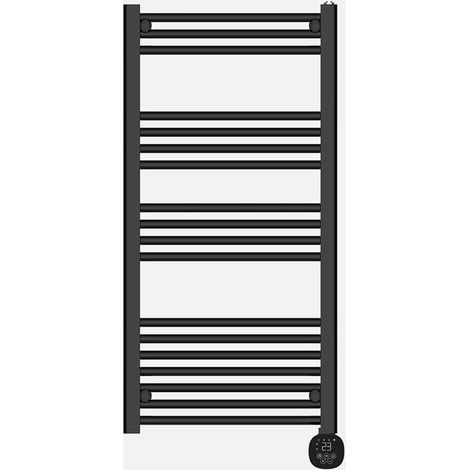 Sèche-serviettes électrique 750 W Noir 3 modes 109 x 52 cm Série Scuti (1/2)