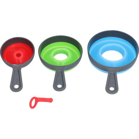 3Pcs Funnel Foldable Silicone and ABS Funnel Saving Space and Easy to Clean Durable for Kitchen (1/5)