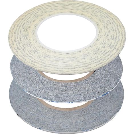 3 pièces (1mm/2mm/3mm) Ruban Adhésif Double Face,double face fin,Double face puissant,Ruban Double Face Extra Fort,pour toutes réparations Smartphones,Tablettes,DIY,1 tome longueur 50m (1/5)