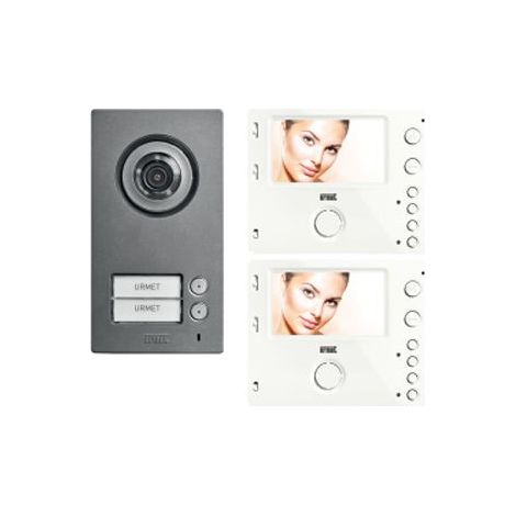 Kit Videocitofono Urmet Bifamiliare con Monitor vivavoce urmet 1722/84