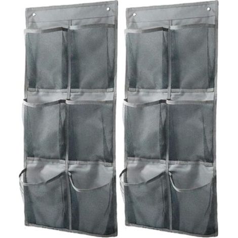 Organisateur Chaussures Porte - Tissu Non Tissé 76,5 x 34 cm - 10 Poches 20,5 x 15 cm - Sans Perçage - Pliaable - Pour Chambre Salon Camping-Car - 2 Pièces