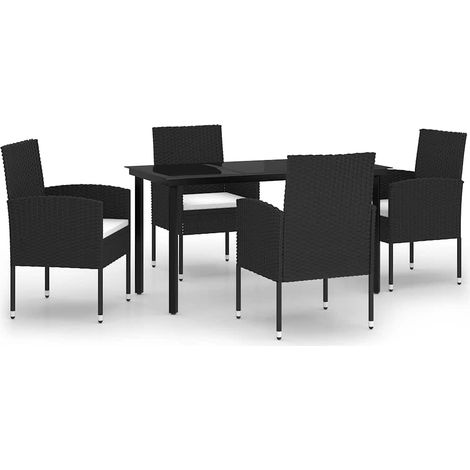 Maison Exclusive - Set da Pranzo da Giardino 5 pz Nero (1/5)