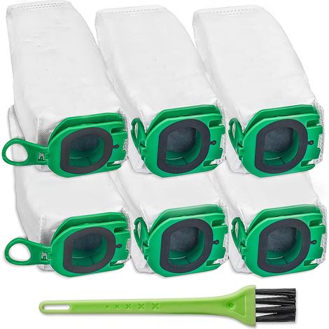 6 Sacs d'Aspirateur avec brosse de nettoyage pour Vorwerk Sac À Poussière de Rechange pour Kobold VB100 Aspirateur (1/5)