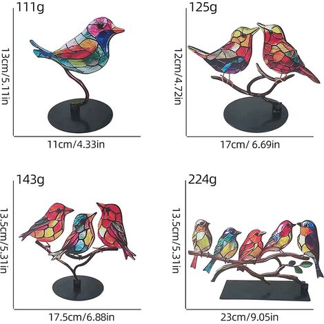 Ornement de table oiseau en alliage durable et coloré pour la décoration intérieure (1/5)