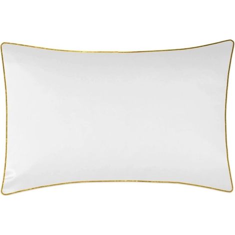 Federa per cuscino Maro Home, bianca con bordo dorato, 50x60 cm (1/5)