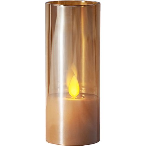 Star Trading LED Windlicht ,M-Twinkle' mit Flackereffekt, Batterie Timer, 12,5cm