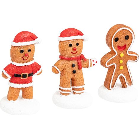 Set von 3 Santons für Lebkuchendorf H.5cm - Feeric lights & christmas