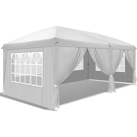 Faltpavillon 3x6m wasserdicht mit Sonnenschutz und 4 Seitenwänden (1/5)