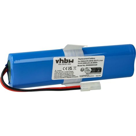 vhbw Akku Ersatz für 360 D004-ICR-26HE-4S1P für Saugroboter (3200 mAh, 14,4 V, Li-Ion)