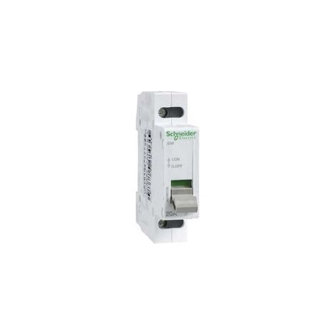 Interruptor Acti9 ISW 1 polo 20A 250V IP4 para seccionamiento y montaje en DIN