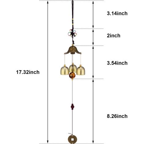 Ensemble de 2 cloches en bois JeiibrZui - 7 x 4,5 x 3,5 cm - Autocollantes et magnétiques - Cloches en laiton pour la décoration de portes de magasins, cafés et maisons (1/5)