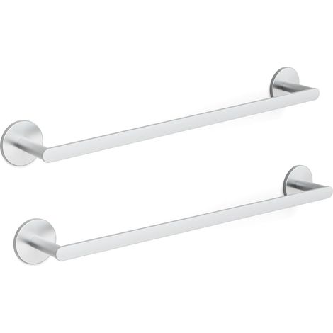 2PCS Porte-serviettes Multifonctionnel en Acier Inoxydable Brossé, Porte-serviettes Unipolaire Adapté pour Salle de Bain (1/5)