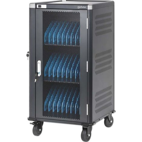 Manhattan Carro de carga para 30 portátiles (hasta 16"), carga mediante adaptadores AC (EU) (requiere instalación de cables