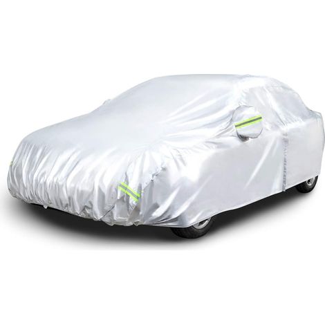 Telo copriauto argentato resistente alle intemperie, tessuto Oxford 150D, per berline fino a 480 cm (1/5)