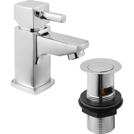 Deva Wexford Mini Basin Mixer Tap with Press Top Waste - Chrome (1/3)