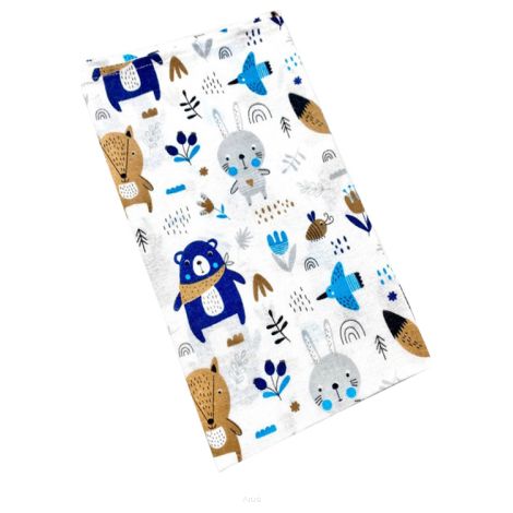 Pannolino in flanella blu navy con animali (1/3)