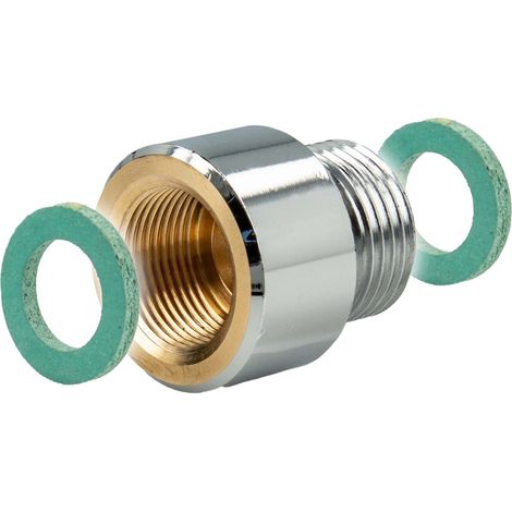 tecuro Reduzierstück M15/1 Innengewinde x 3/8 Zoll Außengewinde MS-verchromt