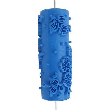 Rouleau à peinture à motifs de 12,7 cm (5 pouces) en caoutchouc réutilisable et polyvalent pour la décoration de murs et de portes. (1/4)