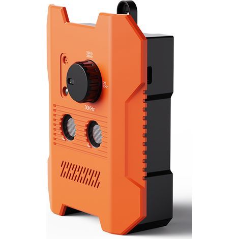 Dispositif ultrasonique anti-aboiement pour chiens, avec 3 modes et batterie rechargeable – Contrôle des aboiements en intérieur et extérieur – Boîtier orange en ABS, 140 g (1/5)