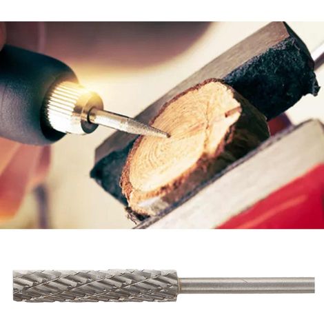 Lime rotative à motif unique, tête de meulage pour le travail du bois et des métaux, fraise rotative cylindrique en alliage pour la gravure, 363054 mm (1/5)