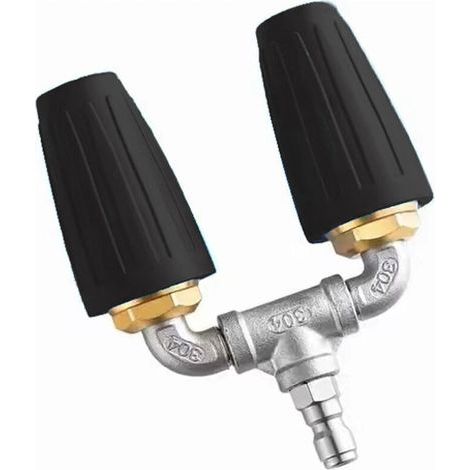 Lntyq Buse de pulvérisation turbo rotative double, pistolet à buse turbo rotative 1/4 pouce 4000 PSI 020, connexion rapide 1/4\ (1/5)