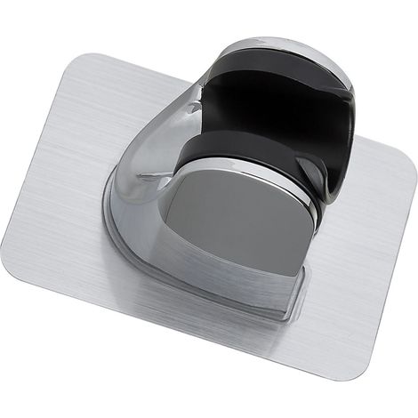 Wandmontierter Duschkopfhalter ohne Bohren, mit starker Klebebefestigung und Winkelverstellung, Metall und ABS, 62 g, 9,5 x 7 x 6 cm. (1/5)