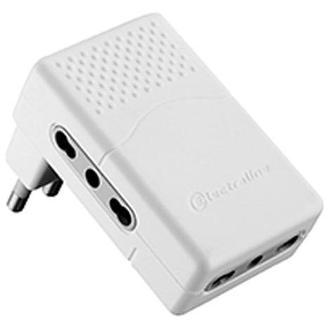 ADATTATORE TRIPLO PIATTO SPINA 16A/PRESE 16A BIANCO