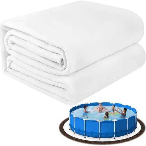 Tapis anti-crevaison robuste pour piscine hors sol, sous-couche sans couture protéger le fond de la Blanc 12FT (1/5)