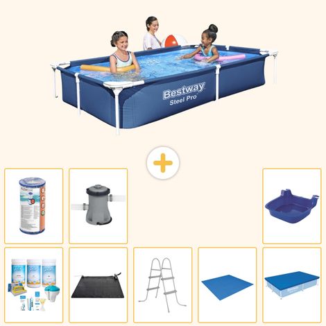 Bestway Bestway Steel Pro Rectangulaire - 221x150x43 cm - 9-pièces S22215 (1/3)