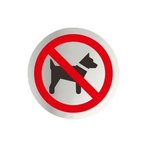 Señal informativa Redonda Prohibido Perros Acero Inox. Adhesivo de 0,8mm Ø 70 mm SEKURECO (1/2)