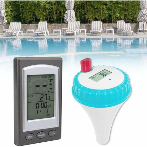 Thermomètre flottant sans fil avec affichage étanche à distance pour piscine, spa, baignoire (1/5)