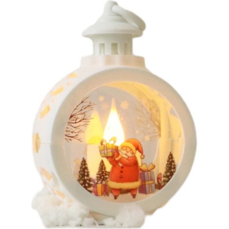 Lanterne de Noël portable décorative - Une petite veilleuse décorative de Noël avec des lumières, un ornement de bureau festif et un cadeau.