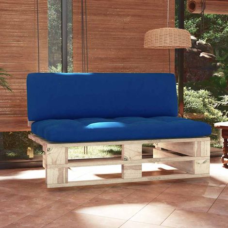 vidaXL Sofá central de palets para jardín madera pino impregnada (1/4)