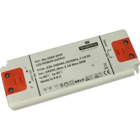 Alimentatore Trasformatore Slim 24V 60W 2,5A 18mm SNAPPY SS60-24VF (1/3)