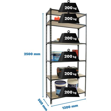 Simonrack Metallregal anthrazit 6 Ebenen 200kg
