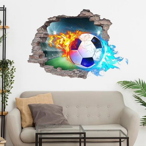 Stickers Muraux Foot 3D Motif Football Décoration de Chambre Sticker Enfant Garcon Chambre Stickers Football pour Ado Garcon (1/5)